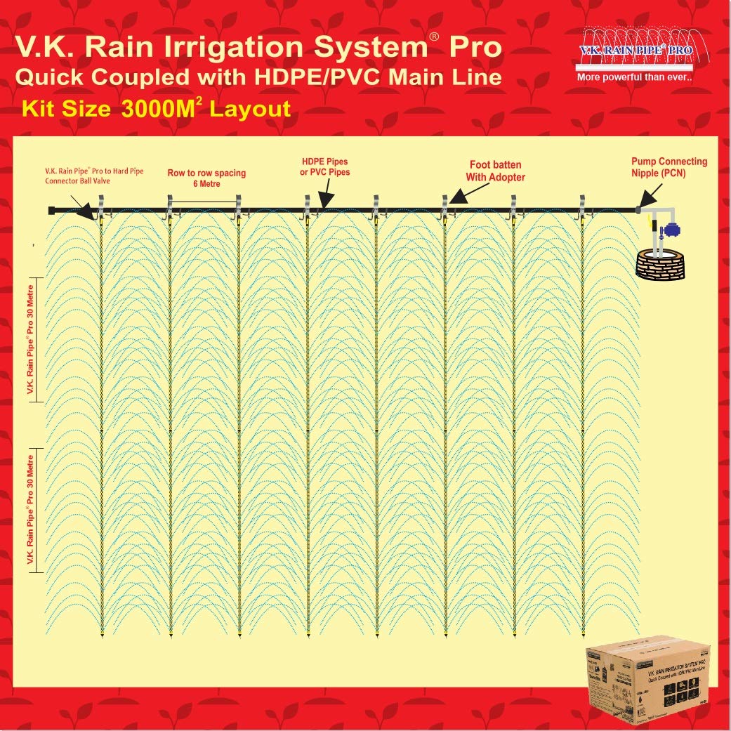 V.K. Rain Irrigation System PRO Compatible with HDPE Sprinkler Quick Coupled - 25 MM
